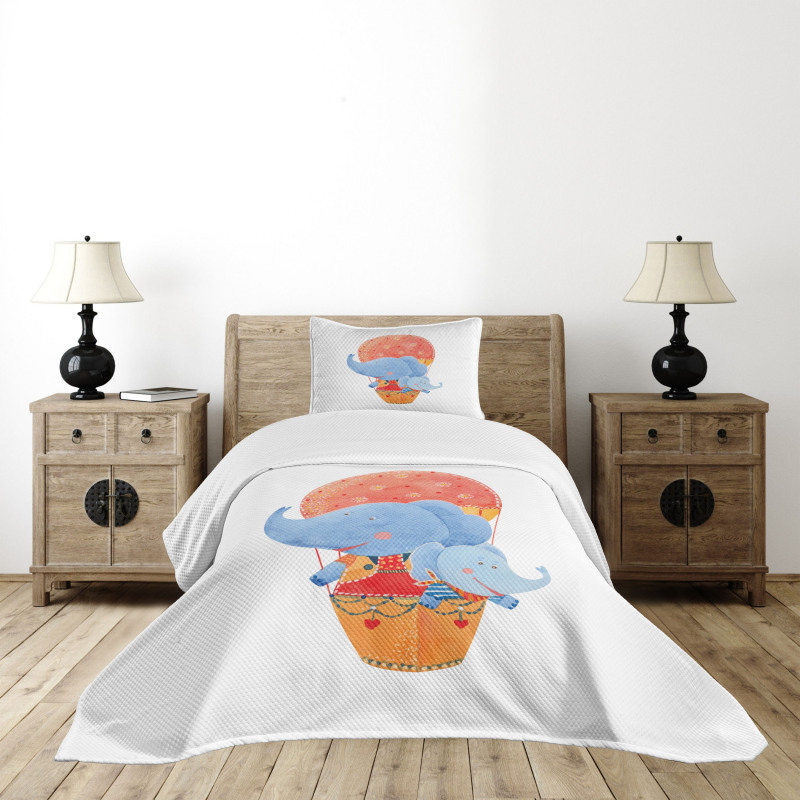 Elephant Hot Air Balloon Bedspread Set