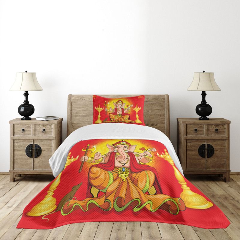 Diwali Festival Ceremony Bedspread Set