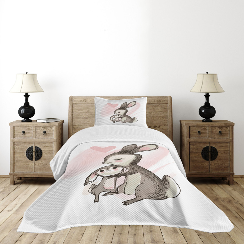 Bunny with His Mom Bedspread Set