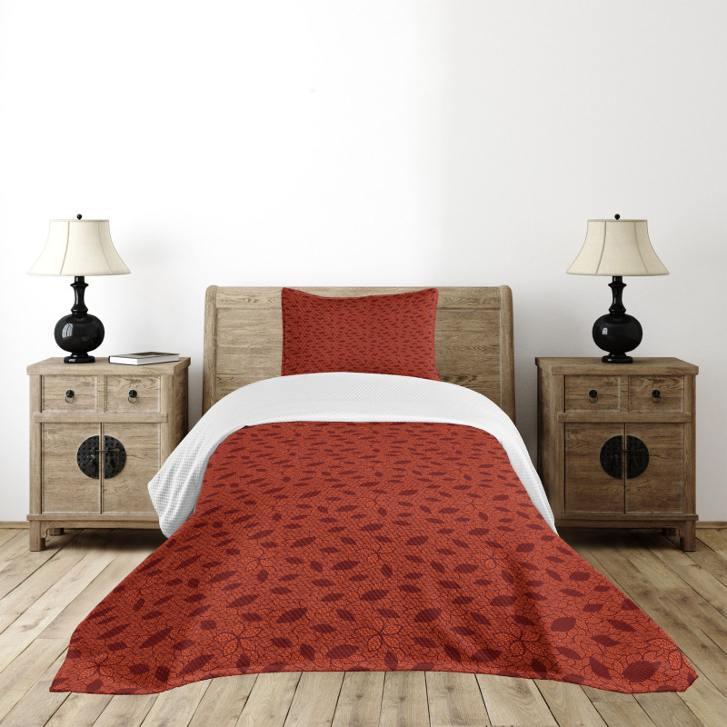 Leafage and Petals Bedspread Set