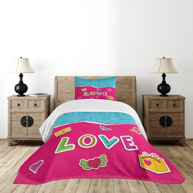 Romantic Cartoon Elements Bedspread Set