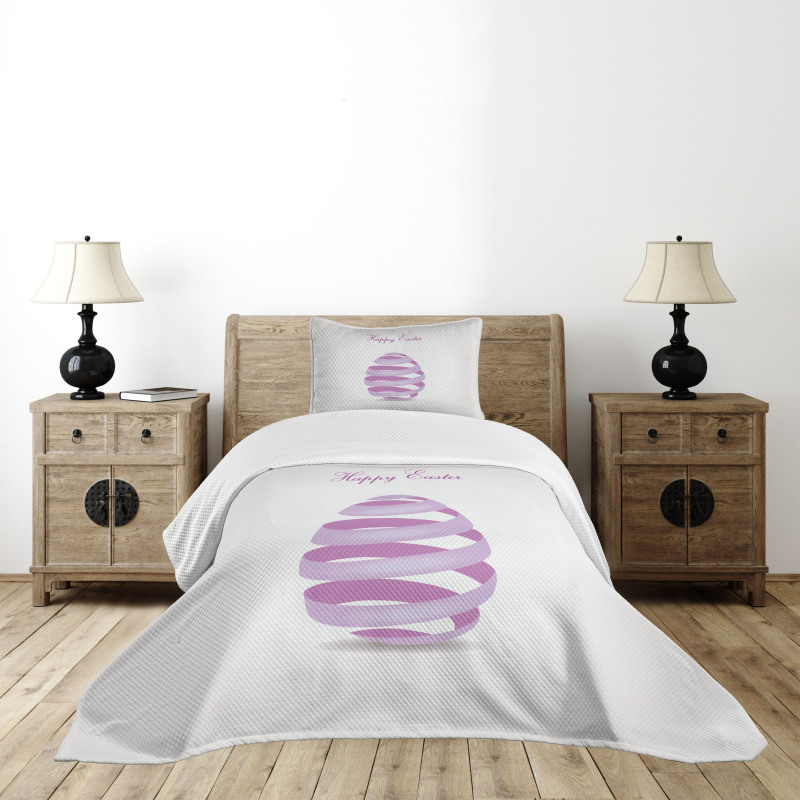 Ornate Ribbon Egg Shape Bedspread Set