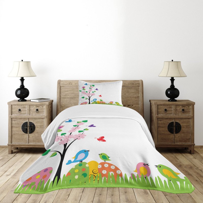 Spring Illustration Bedspread Set