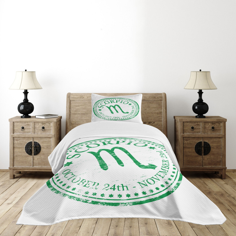 Zodiac Rubber Stamp Bedspread Set