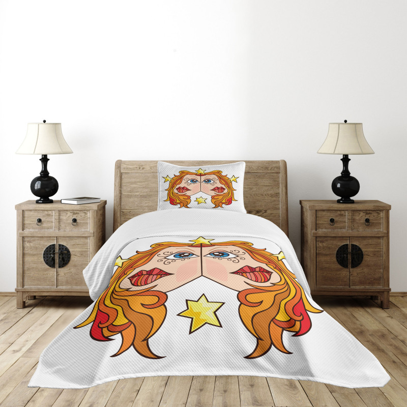 Twins of Zodiac Bedspread Set