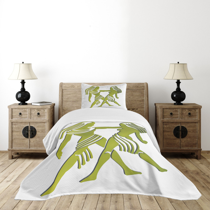 Green Twins Art Bedspread Set