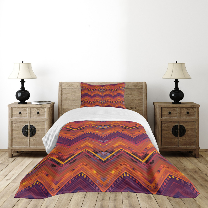 Native Zigzag Ornament Bedspread Set