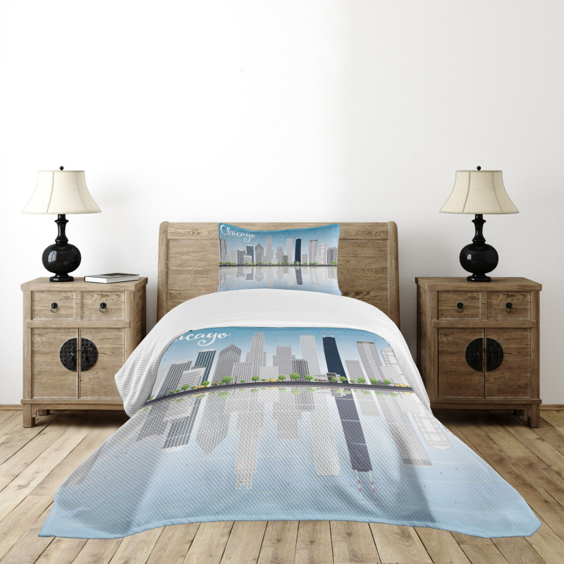 Skyscrapers American Bedspread Set