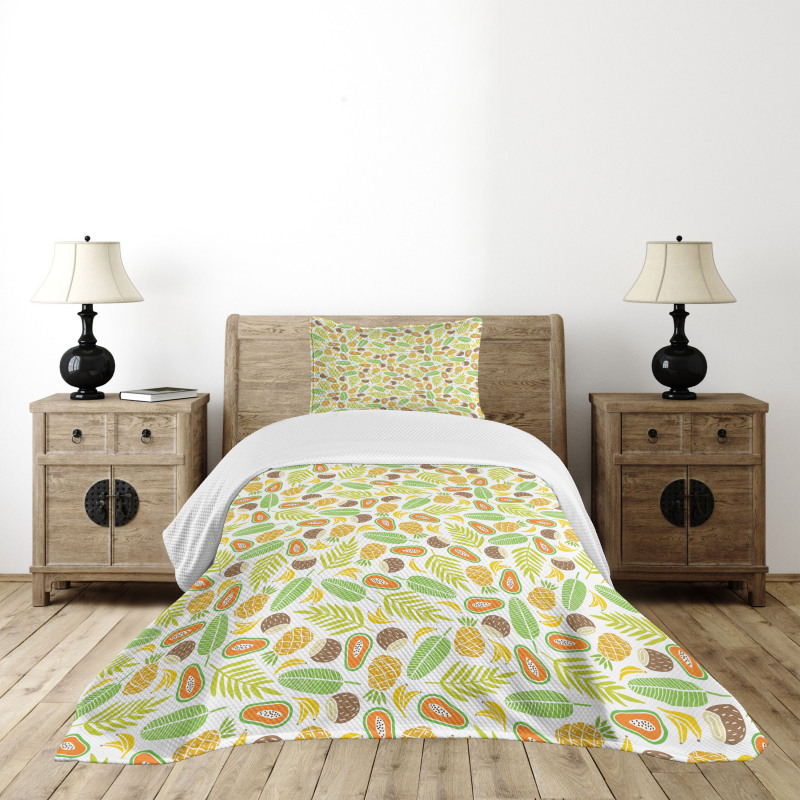 Pineapple Papaya Coconut Bedspread Set