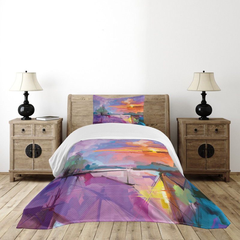 Mountains Design Bedspread Set