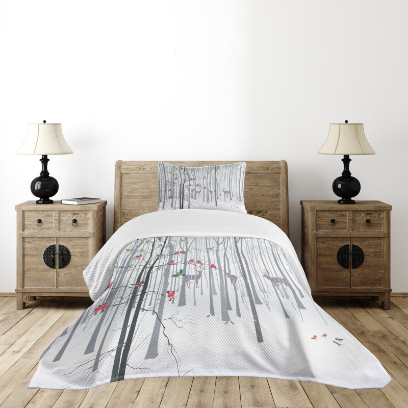 Flock of Birds on Tree Bedspread Set