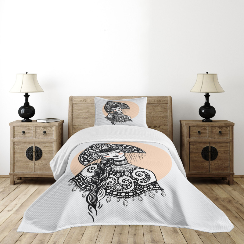 Slavic Woman Bedspread Set