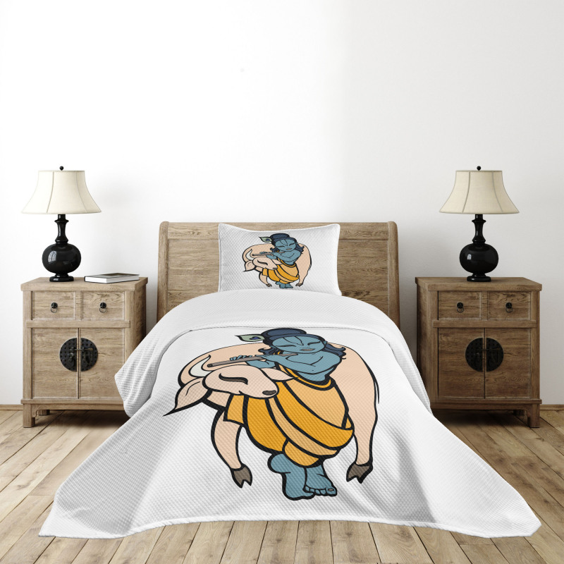 Ancient Character Playing Bedspread Set