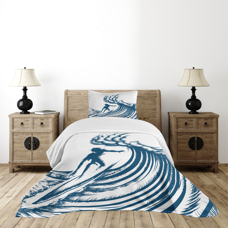 Riding a Big Wave Art Bedspread Set