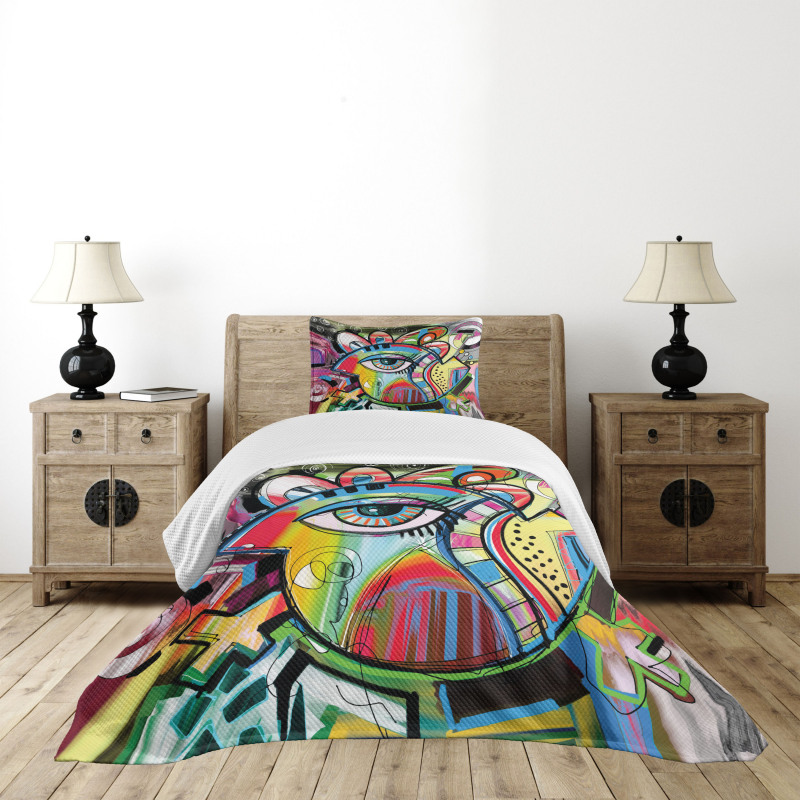 Colorful Art Eye Bedspread Set