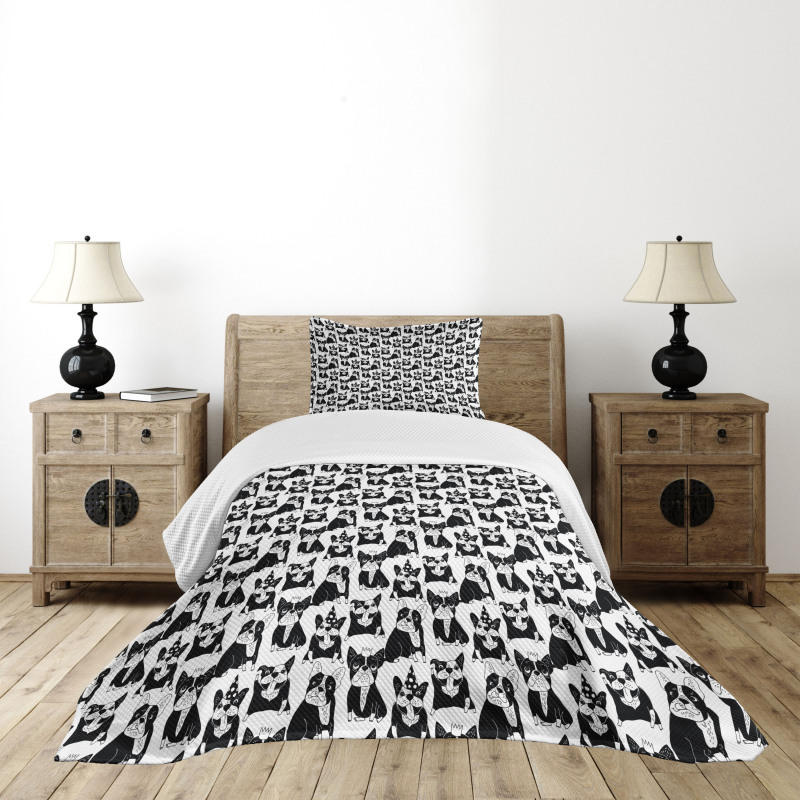 Doodle Funny Puppies Bedspread Set