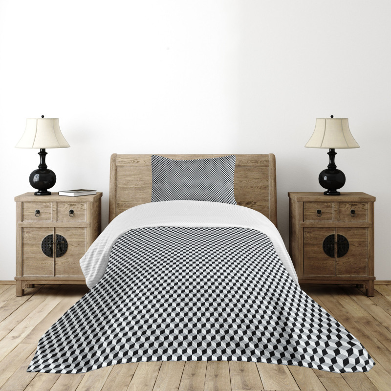 Stacked Cubes Bedspread Set