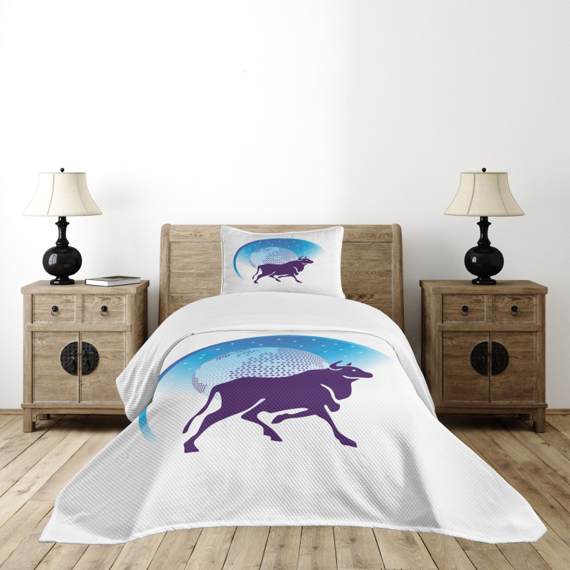 Globe Stars Bull Bedspread Set