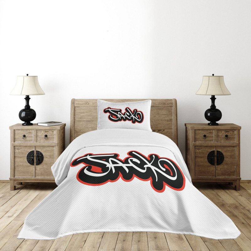 Graffiti Font Male Name Bedspread Set