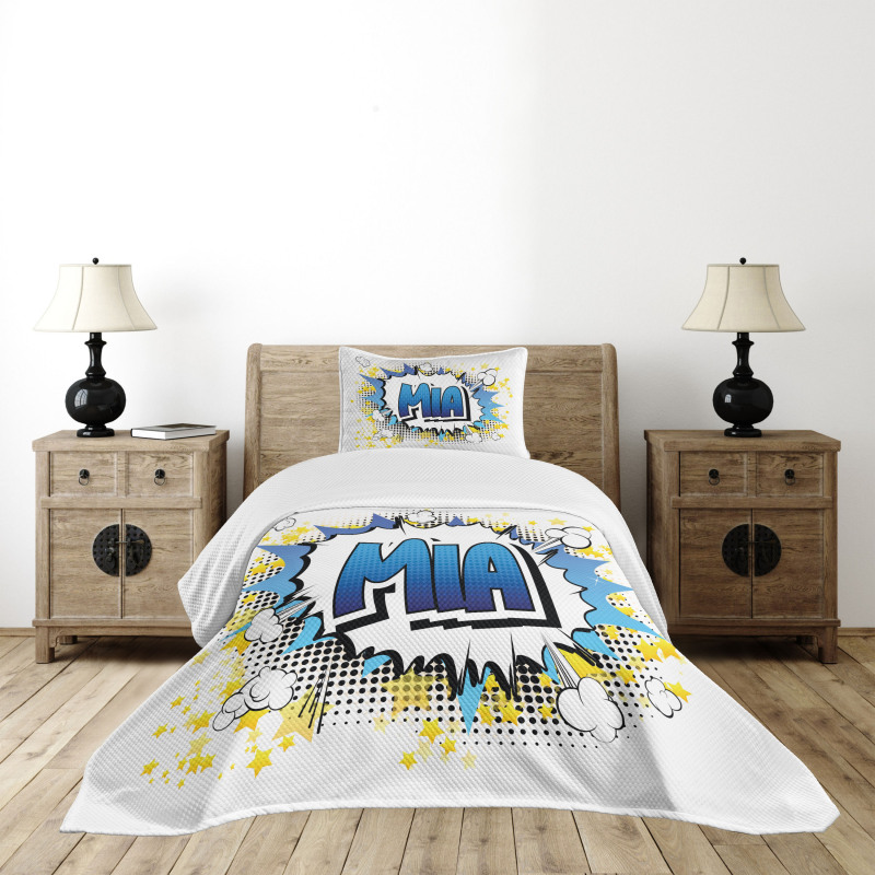 Feminine Name Comic Art Bedspread Set