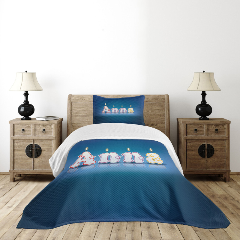 Birthday Candles Name Bedspread Set