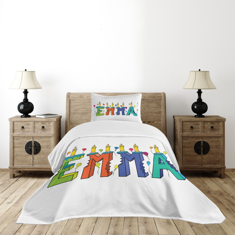 Popular Colorful Name Bedspread Set