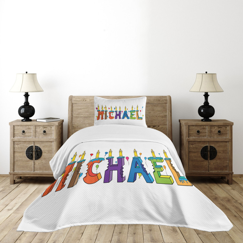 Joyous Name Pattern Bedspread Set