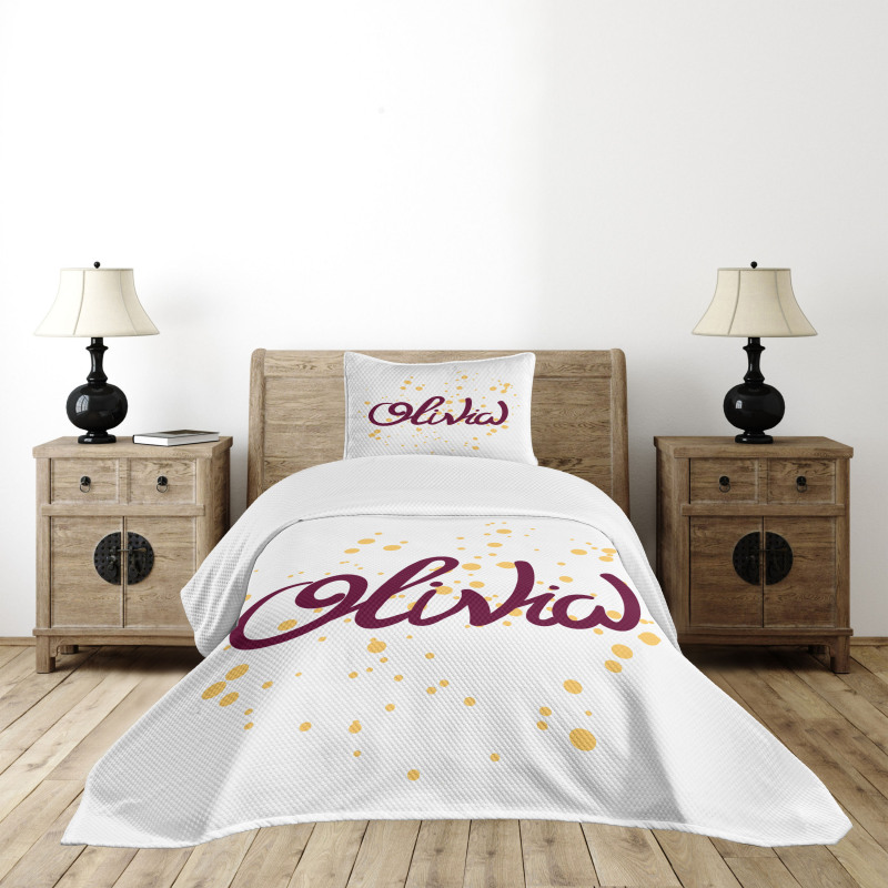 Traditional Girl Name Bedspread Set