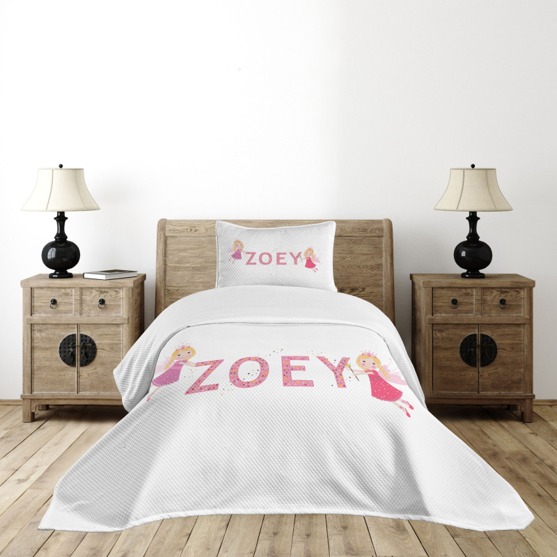 Feminine Baby Girl Name Bedspread Set