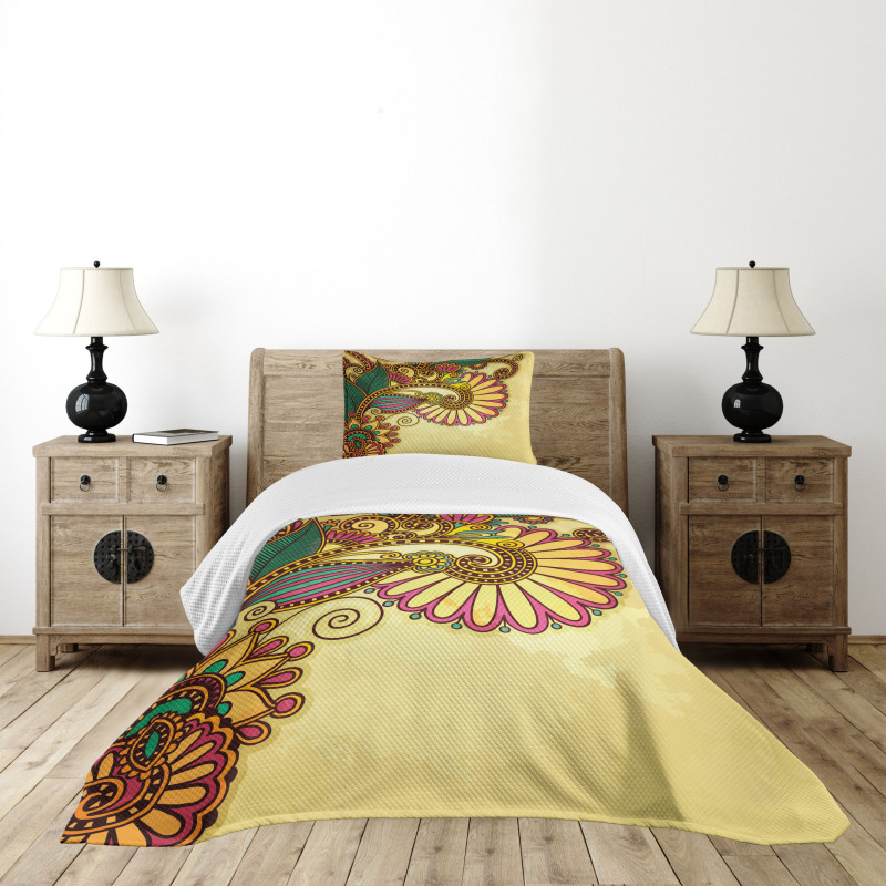 Blooming Colorful Petals Bedspread Set