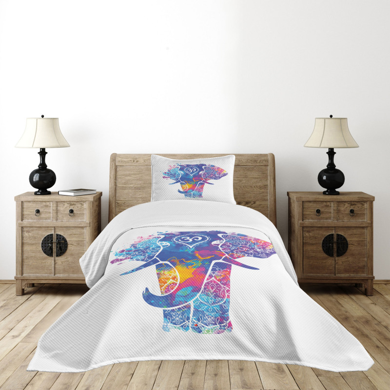 Elephant Paint Smears Bedspread Set