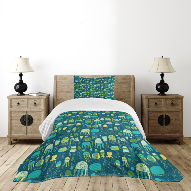 Funny Sea Creatures Bedspread Set