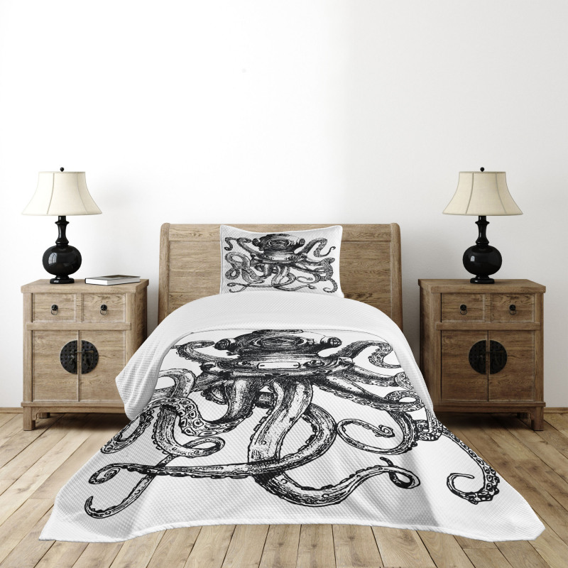 Vintage Diver Animal Bedspread Set