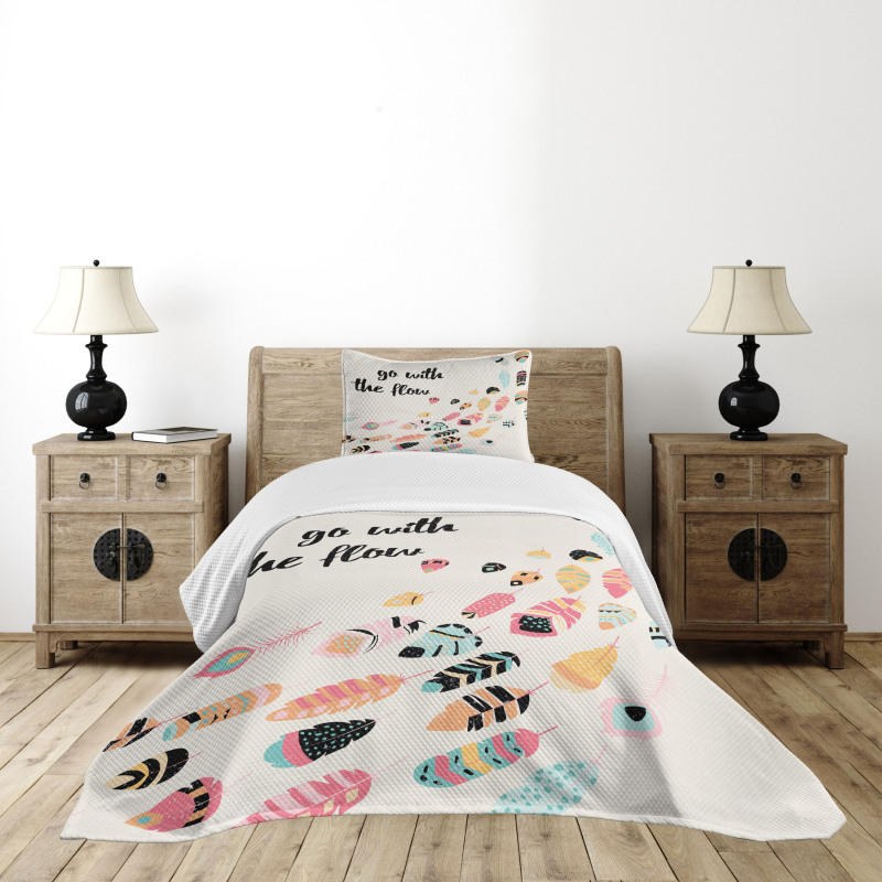 Go with the Flow Words Bedspread Set