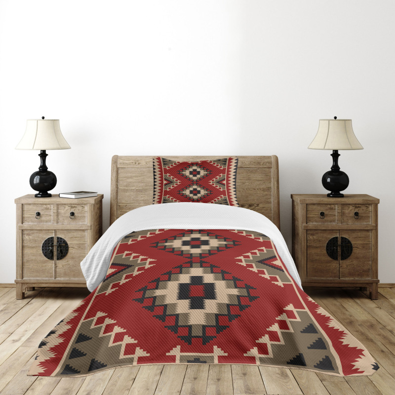 Afghan Style Motifs Bedspread Set