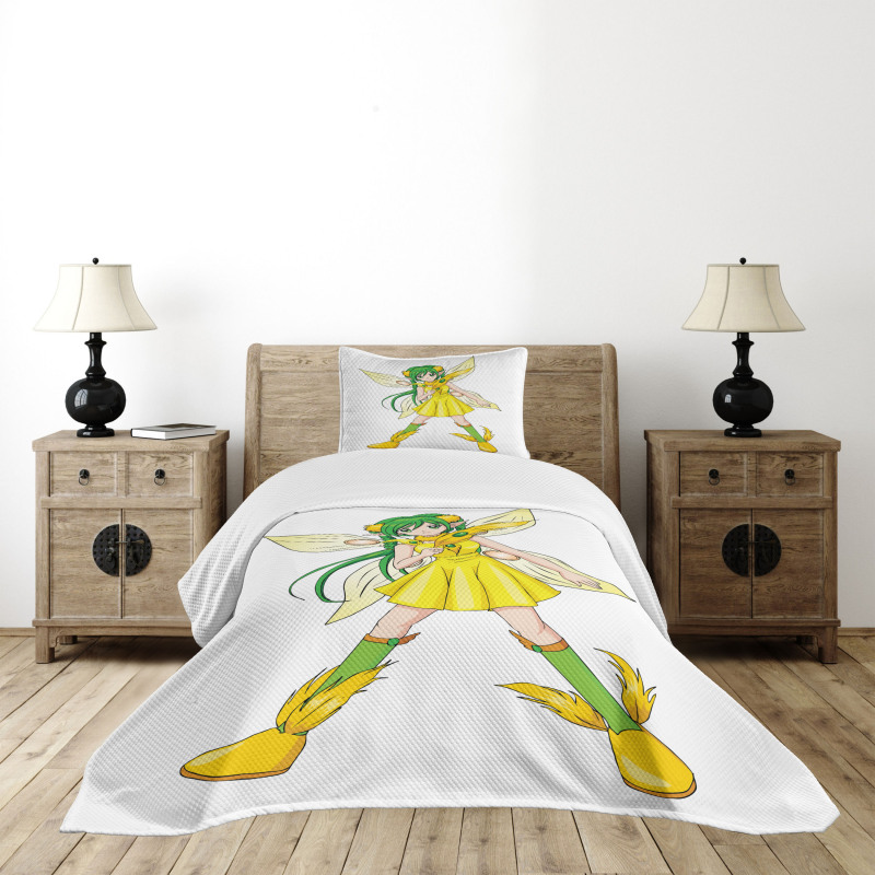 Fantasy Manga Fairy Girl Bedspread Set