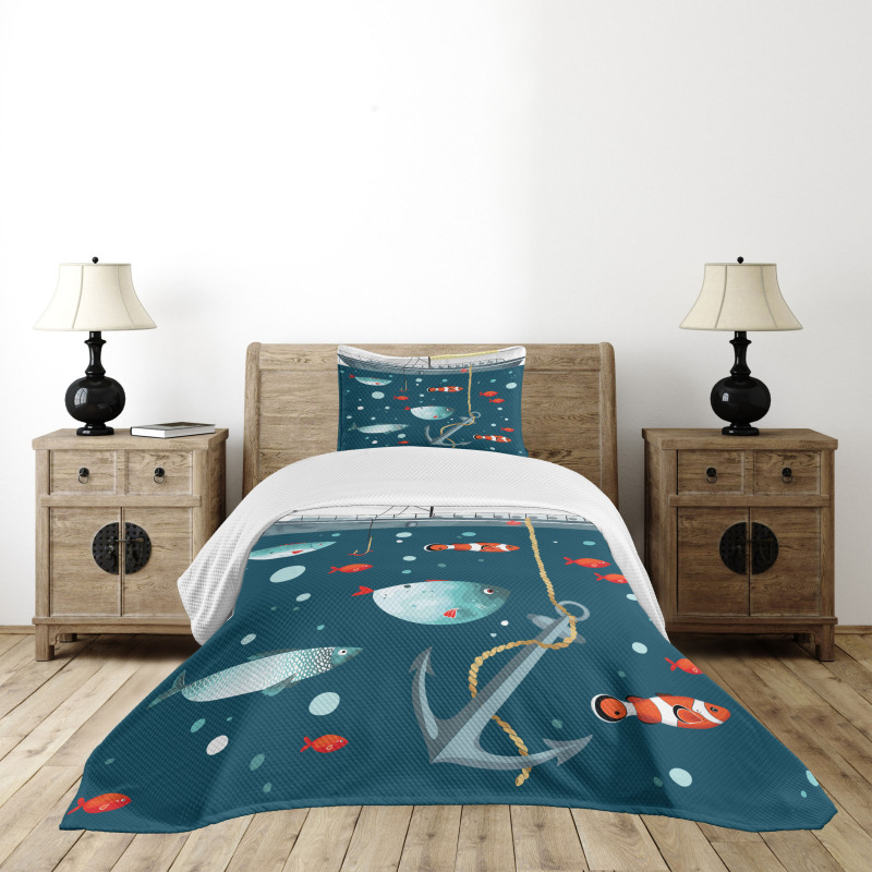 Exotic Subaquatic Animals Bedspread Set