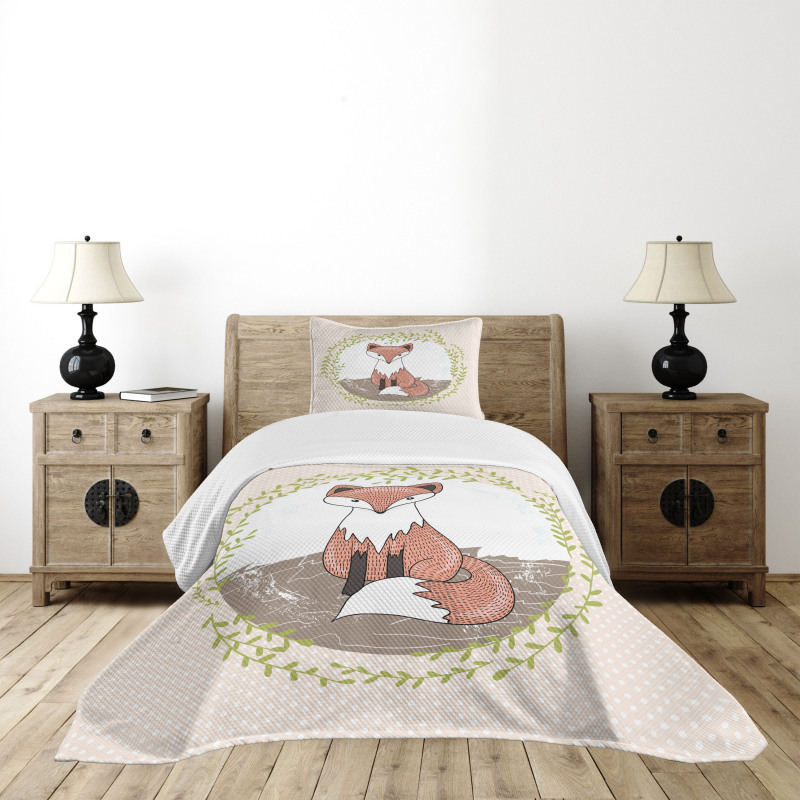 Forest Animal Polka Dots Bedspread Set