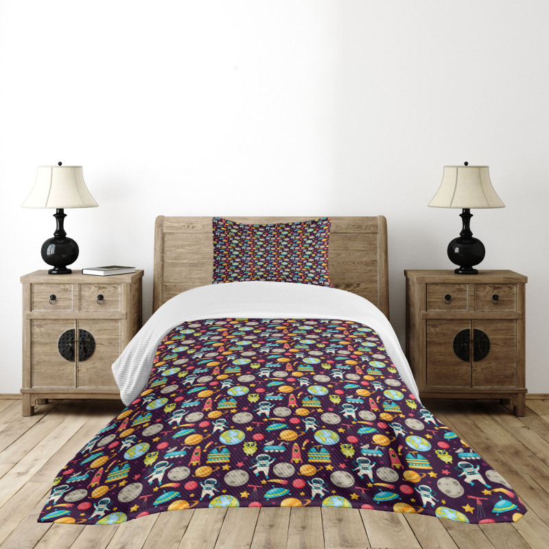 Galaxy Party Pattern Bedspread Set