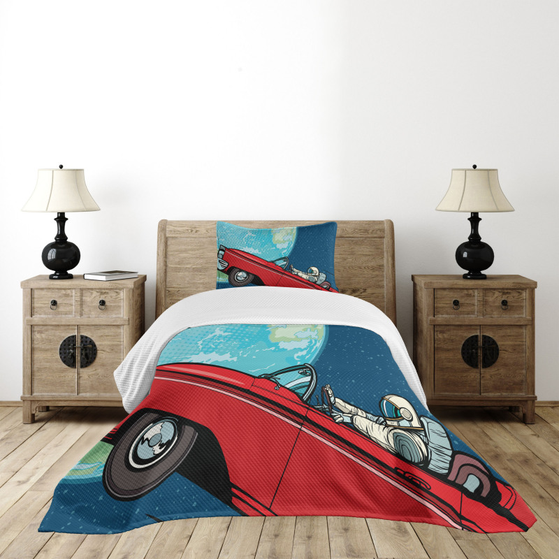 Cosmonaut in a Car Bedspread Set