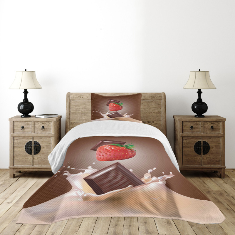 Strawberry Chocolate Bedspread Set
