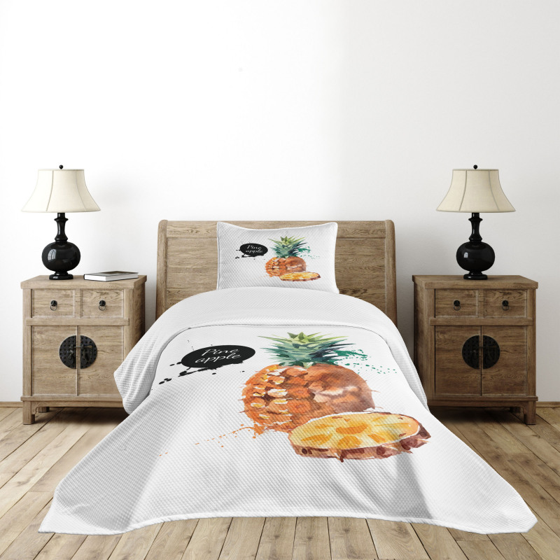 Sketch Hawaii Pineapple Bedspread Set