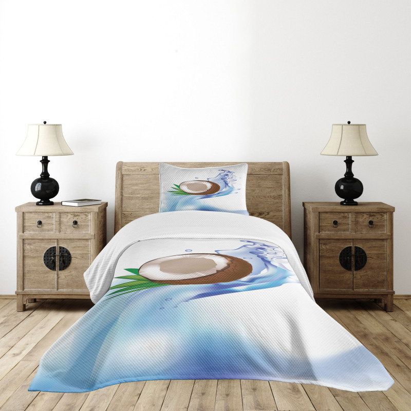 Broken Coconut and Leaves Bedspread Set