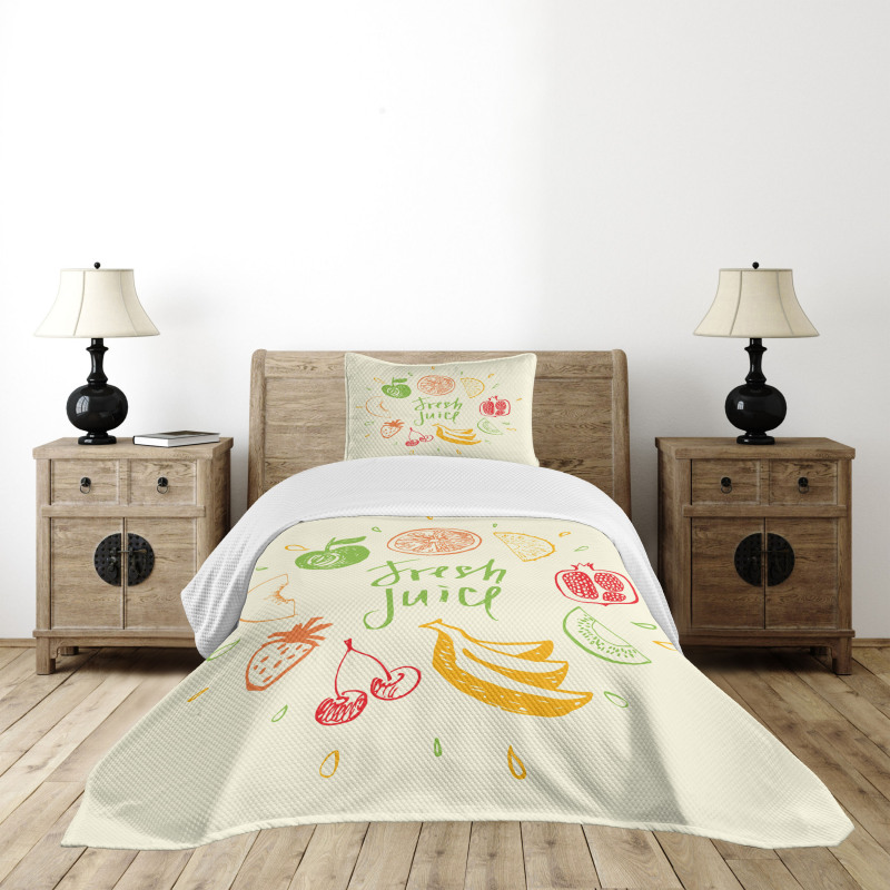 Pomegranate Peach Lime Bedspread Set