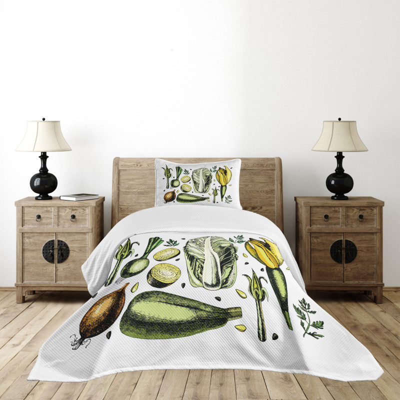 Vegan Diet Theme Bedspread Set