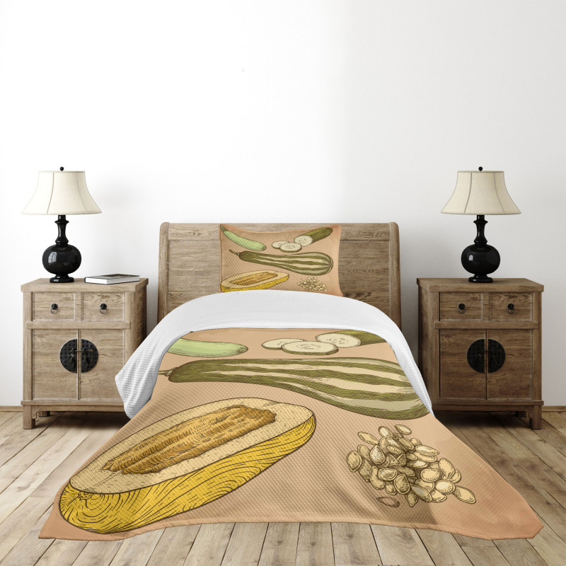 Zucchini Slices Bedspread Set