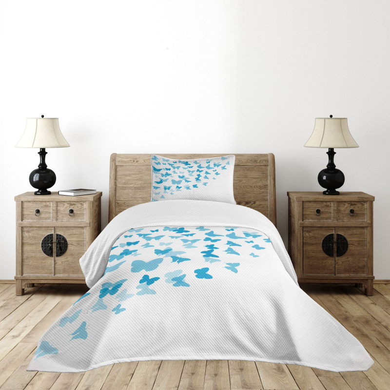 Butterfly Flock Bedspread Set