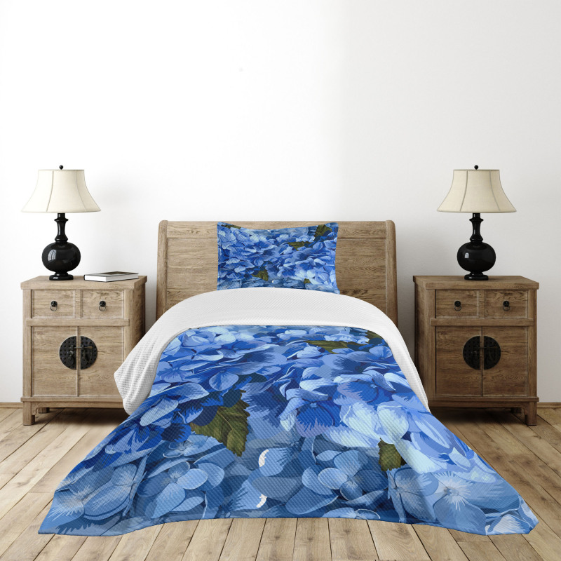 Hydrangea Flower Bedspread Set