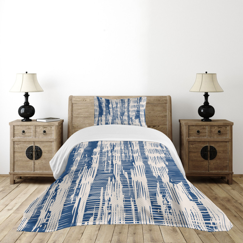Abstract Stripy Grunge Bedspread Set