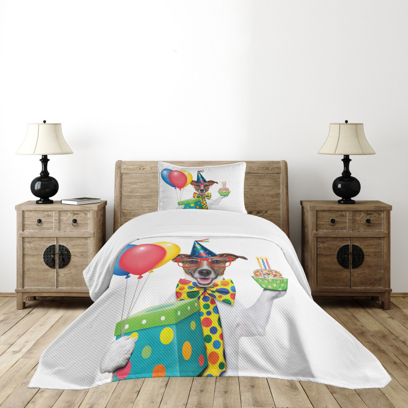 Party Dog and Balloons Bedspread Set